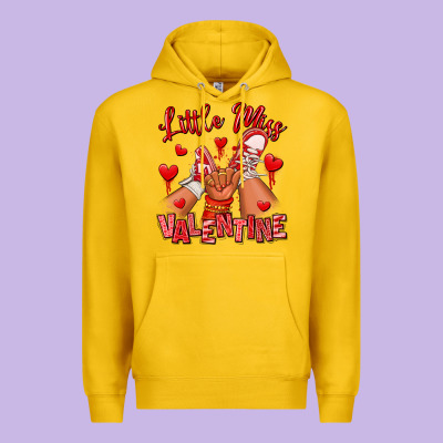 Little Miss Valentine Afro Kid Sneakers Premium Hoodie Designed By Ranaportraitstore
