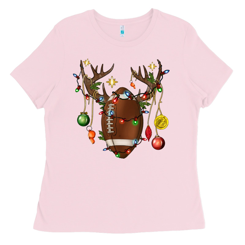 American Football Horn Christmas Ladies Tee by BundleAndBundleShop | Teevron