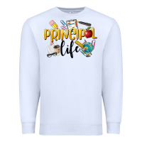 White Principal Life Premium Sweatshirt - LillyAllenDesigns