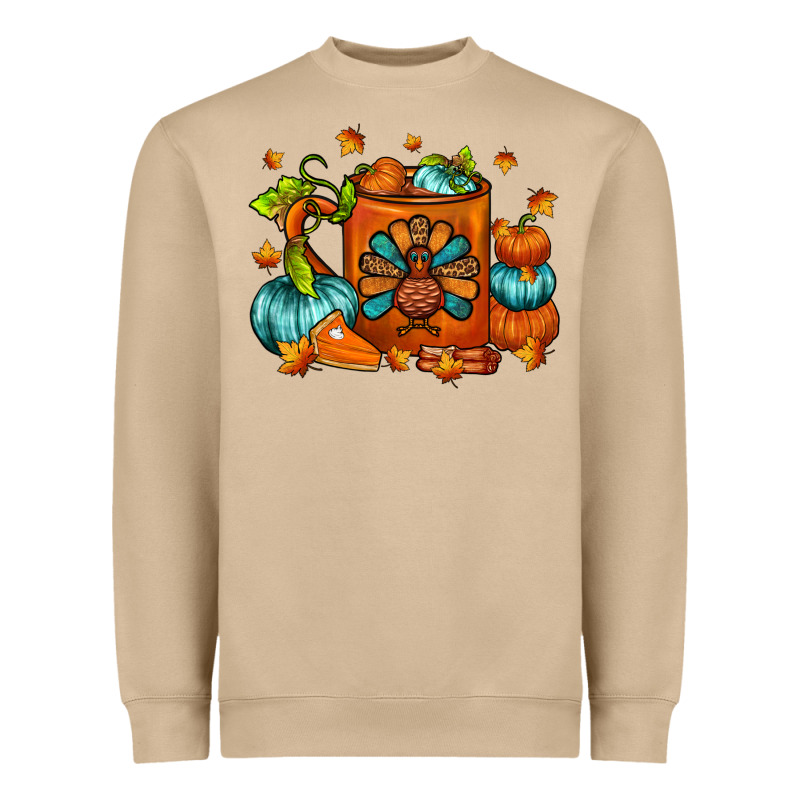 Thanksgiving Coffee Mug Heavyweight Sweatshirt by FaDigitalArtStudio | Teevron
