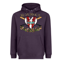 Plum all you need is love baseball Heavyweight Hoodie - CowhideDigitalArt
