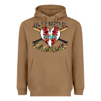 Toasted Coconut all you need is love baseball Heavyweight Hoodie - CowhideDigitalArt
