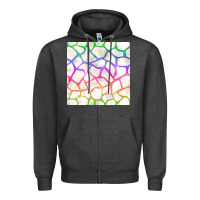 Charcoal Heather Watercolor Rainbow Giraffe Seamless Pattern Zipper Hoodie - BundleAndBundleShop
