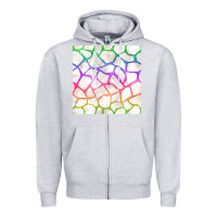 Heather Grey Watercolor Rainbow Giraffe Seamless Pattern Zipper Hoodie - BundleAndBundleShop