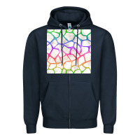 Navy Watercolor Rainbow Giraffe Seamless Pattern Zipper Hoodie - BundleAndBundleShop