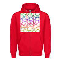 Red Watercolor Rainbow Giraffe Seamless Pattern Zipper Hoodie - BundleAndBundleShop