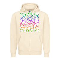 Sandshell Watercolor Rainbow Giraffe Seamless Pattern Zipper Hoodie - BundleAndBundleShop
