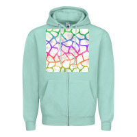 Seafoam Watercolor Rainbow Giraffe Seamless Pattern Zipper Hoodie - BundleAndBundleShop