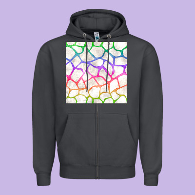 Watercolor Rainbow Giraffe Seamless Pattern Zipper Hoodie Designed By Bundleandbundleshop