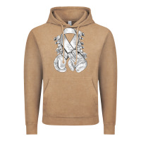 Vintage Coffee Lung Cancer white ribbon with boxing gloves Vintage Hoodie - NancyCooperArtShop
