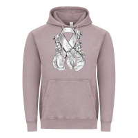 Vintage Zinc Lung Cancer white ribbon with boxing gloves Vintage Hoodie - NancyCooperArtShop
