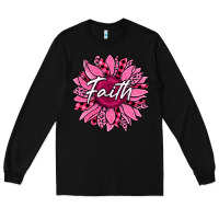 Black faith breast cancer awareness sunflower Long Sleeve Tee - Jasminsmagicworld