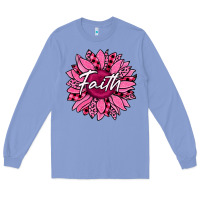 Colony Blue faith breast cancer awareness sunflower Long Sleeve Tee - Jasminsmagicworld