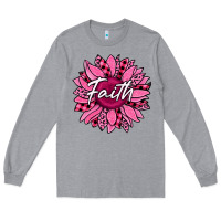 Heather Grey faith breast cancer awareness sunflower Long Sleeve Tee - Jasminsmagicworld