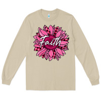 Mushroom faith breast cancer awareness sunflower Long Sleeve Tee - Jasminsmagicworld