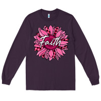 Plum faith breast cancer awareness sunflower Long Sleeve Tee - Jasminsmagicworld