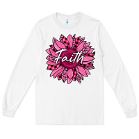 White faith breast cancer awareness sunflower Long Sleeve Tee - Jasminsmagicworld