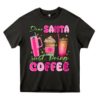 Asphalt dear santa just bring coffee Heavy Core Tee - MaliasSmallBusiness