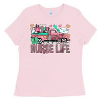 Bubblegum Pink Nurse Life Truck Ladies Tee - BundleAndBundleShop