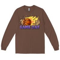 Chestnut game day basketball leopard flames fireball Long Sleeve Tee - HowdyJamesFarm