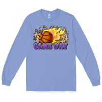 Colony Blue game day basketball leopard flames fireball Long Sleeve Tee - HowdyJamesFarm