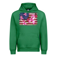 Emerald breast cancer american flag background Urban Hoodie - BarkalooDesign