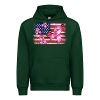 Forest Green breast cancer american flag background Urban Hoodie - BarkalooDesign