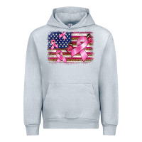 Heather Grey breast cancer american flag background Urban Hoodie - BarkalooDesign