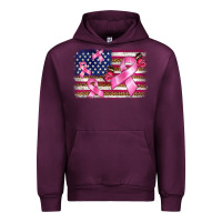 Mauve Wine breast cancer american flag background Urban Hoodie - BarkalooDesign