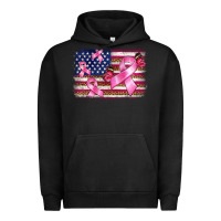 Pigment Black breast cancer american flag background Urban Hoodie - BarkalooDesign
