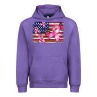 Tulip breast cancer american flag background Urban Hoodie - BarkalooDesign