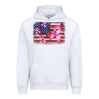 White breast cancer american flag background Urban Hoodie - BarkalooDesign