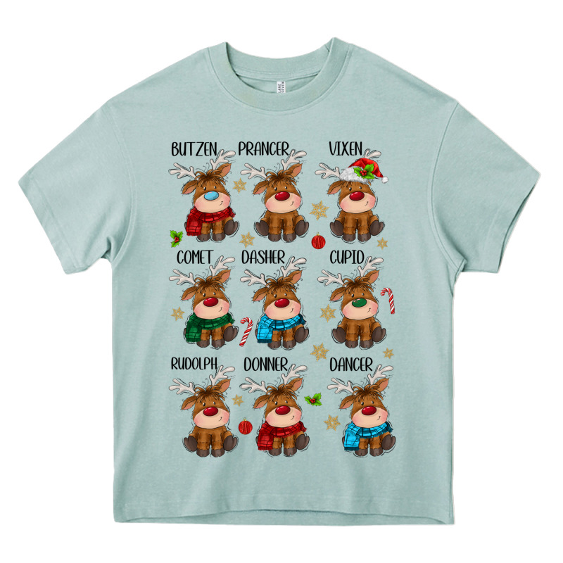 Christmas Reindeers Heavy Core Tee by MaliasSmallBusiness | Teevron