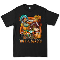 Black Tis The Season Fall Football Truck Premium Tee - BundleAndBundleShop