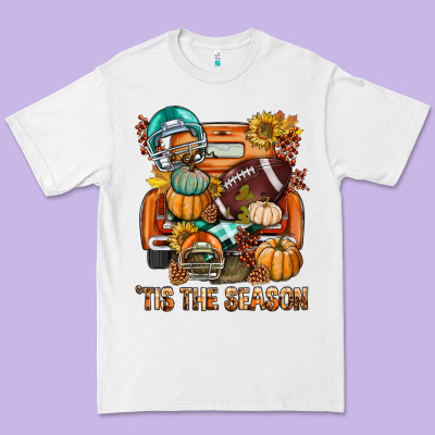 Tis The Season Fall Football Truck Premium Tee Designed By Bundleandbundleshop