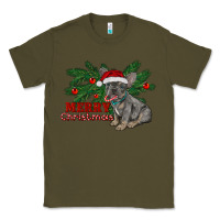 Army Green merry christmas french bulldog Classic Tee - RanaPortraitStore