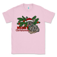 Bubblegum Pink merry christmas french bulldog Classic Tee - RanaPortraitStore