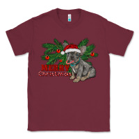 Burgundy merry christmas french bulldog Classic Tee - RanaPortraitStore