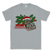 Heather Grey merry christmas french bulldog Classic Tee - RanaPortraitStore