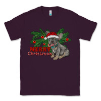 Plum merry christmas french bulldog Classic Tee - RanaPortraitStore