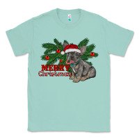 Seafoam merry christmas french bulldog Classic Tee - RanaPortraitStore
