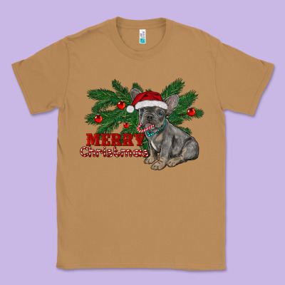 Merry Christmas French Bulldog Classic Tee Designed By Ranaportraitstore