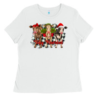 White feliz navidad heifers front view Ladies Tee - RanaPortraitStore