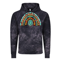 Cloud Black Western Rainbow with Leopard and Gemstone Vintage Hoodie - texasbilliewilder