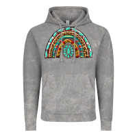 Cloud Rock Western Rainbow with Leopard and Gemstone Vintage Hoodie - texasbilliewilder