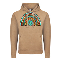 Vintage Coffee Western Rainbow with Leopard and Gemstone Vintage Hoodie - texasbilliewilder