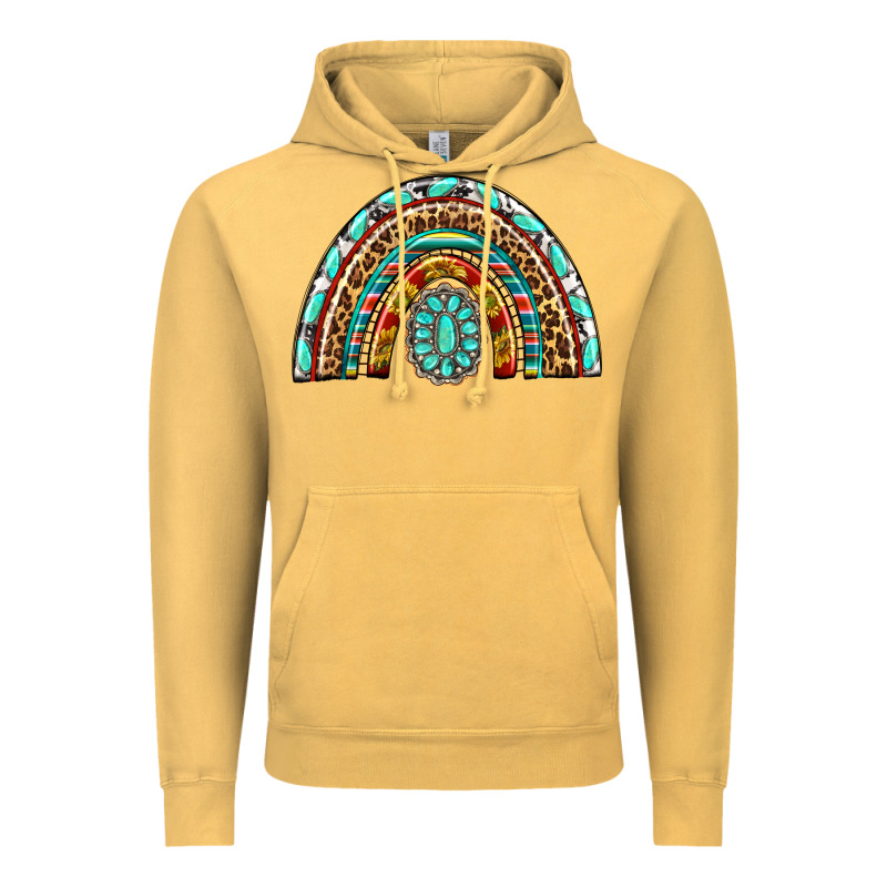 Western Rainbow With Leopard And Gemstone Vintage Hoodie by texasbilliewilder | Teevron