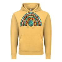 Vintage Mustard Western Rainbow with Leopard and Gemstone Vintage Hoodie - texasbilliewilder