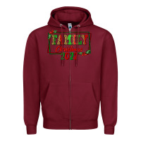 Burgundy Family Christmas 2022 Zipper Hoodie - FaDigitalArtStudio