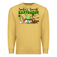 Antique Gold Santa's Favorite Bartender Premium Sweatshirt - LillyAllenDesigns